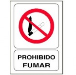 Señal adhesiva de 110x70mm - Prohibido fumar (50 unidades)